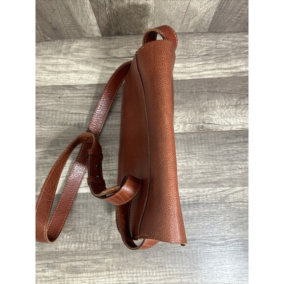 Lucky Brand The Point Leather Saddle Bag Cognac Leather Crossbody Purse Bag - Picture 2 of 10
